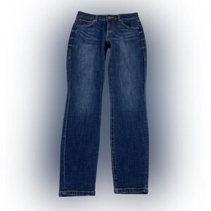 CAbi Jeans Women’s 8 Blue Distressed Denim Curvy Skinny Fit Casual Chic